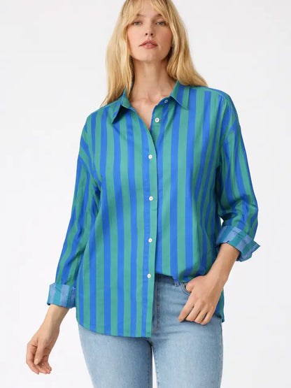 Cotton Classic Stripe Button Down Shirt