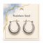 Textured Silver Everyday Hoop Earring