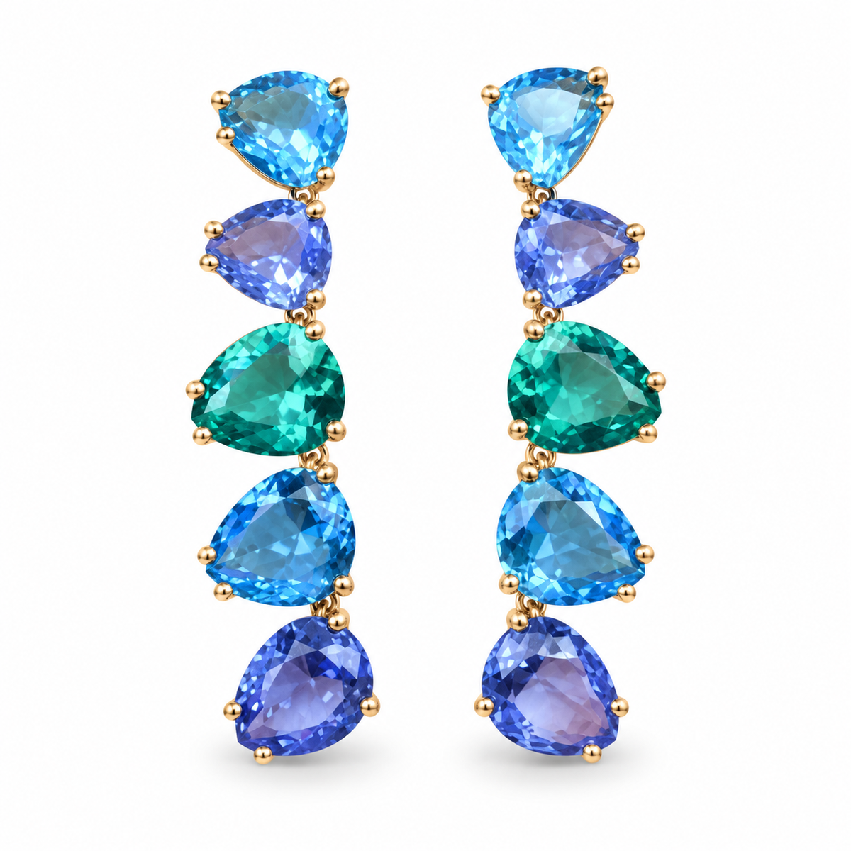 Cyber special! Bohemian Blue CZ Post Earrings