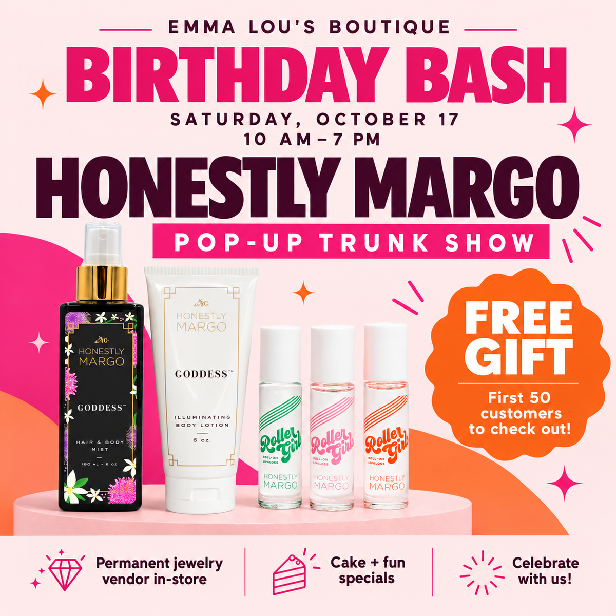 Emma Lou's Store Birthday Bash! October 17th! IN STORE!