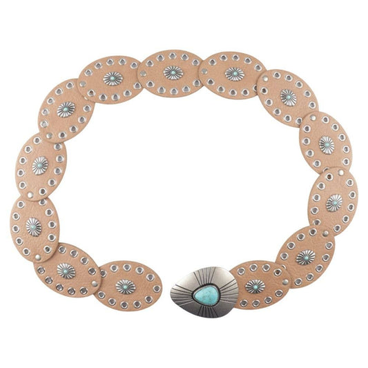 KHAKI WESTERN OVAL SHAPE BELT