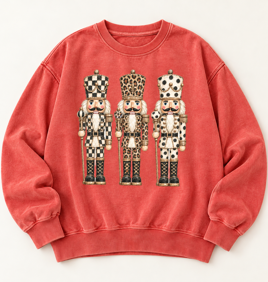 Mineral Wash Custom Painted 3 Nutcracker Graphic