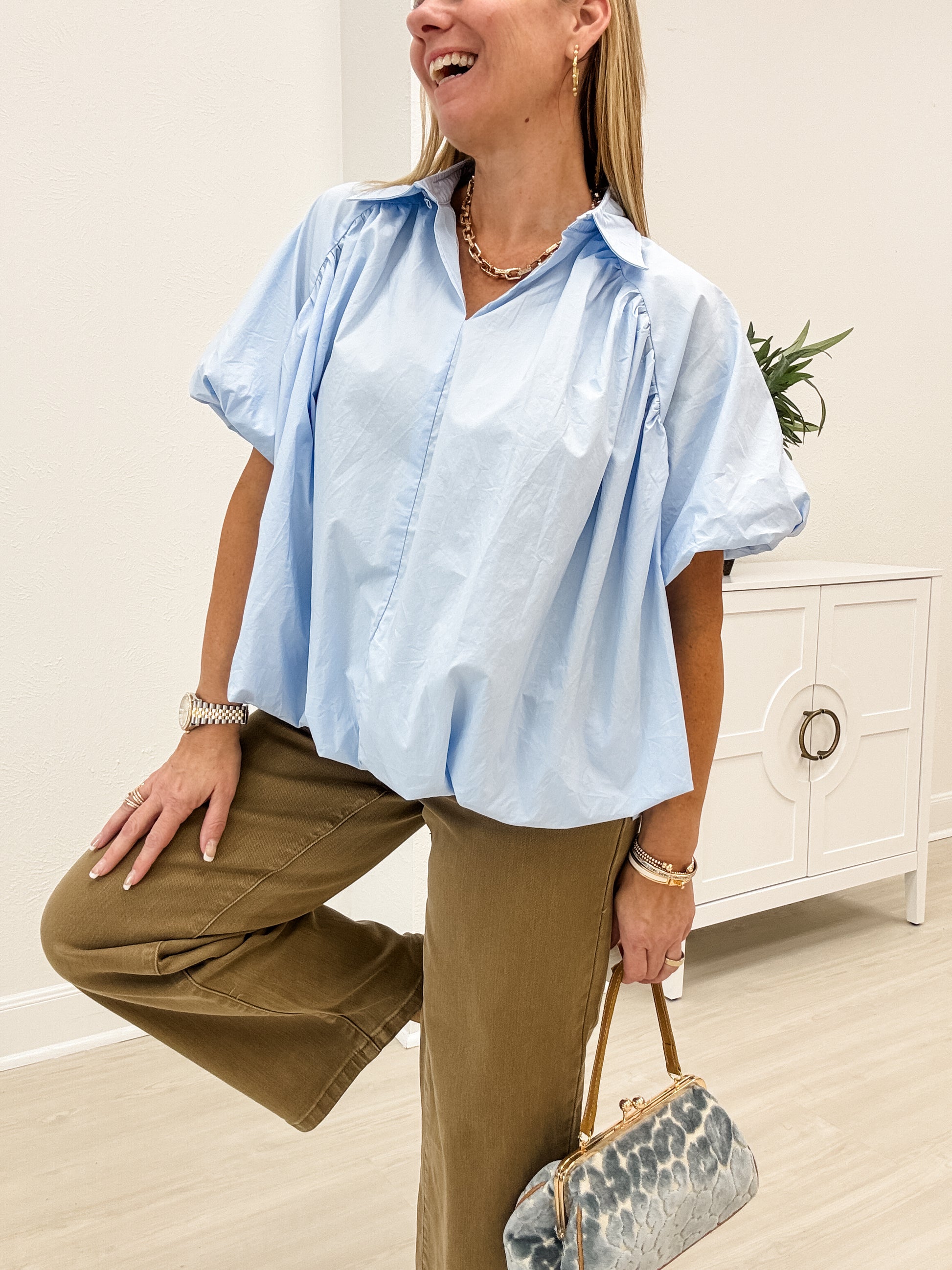 Premium  Sculpted Bubble Blouse