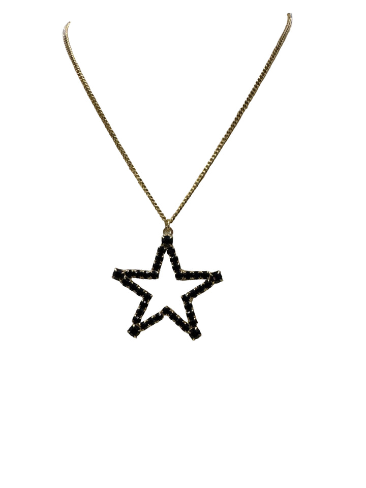 TOVA Rigel Necklace in Black/Antique Gold