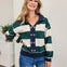 Eyelet Contrast Collar Stripe Top