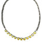 Mini Oakland Necklace-Antique Silver And Yellow Stone