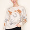 Cowboy Pattern Jacquard Crew Neck Long Sleeve Sweater