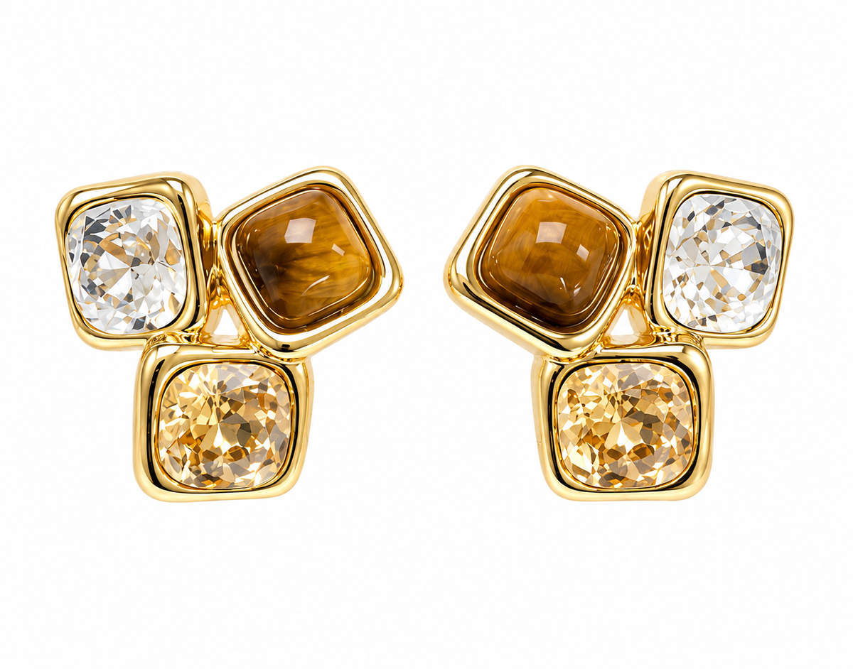 Tiger's Eye Champaign Earrings