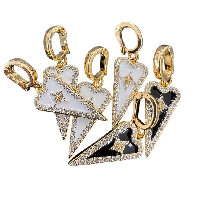 Long Heart Pearl Detachable Charm