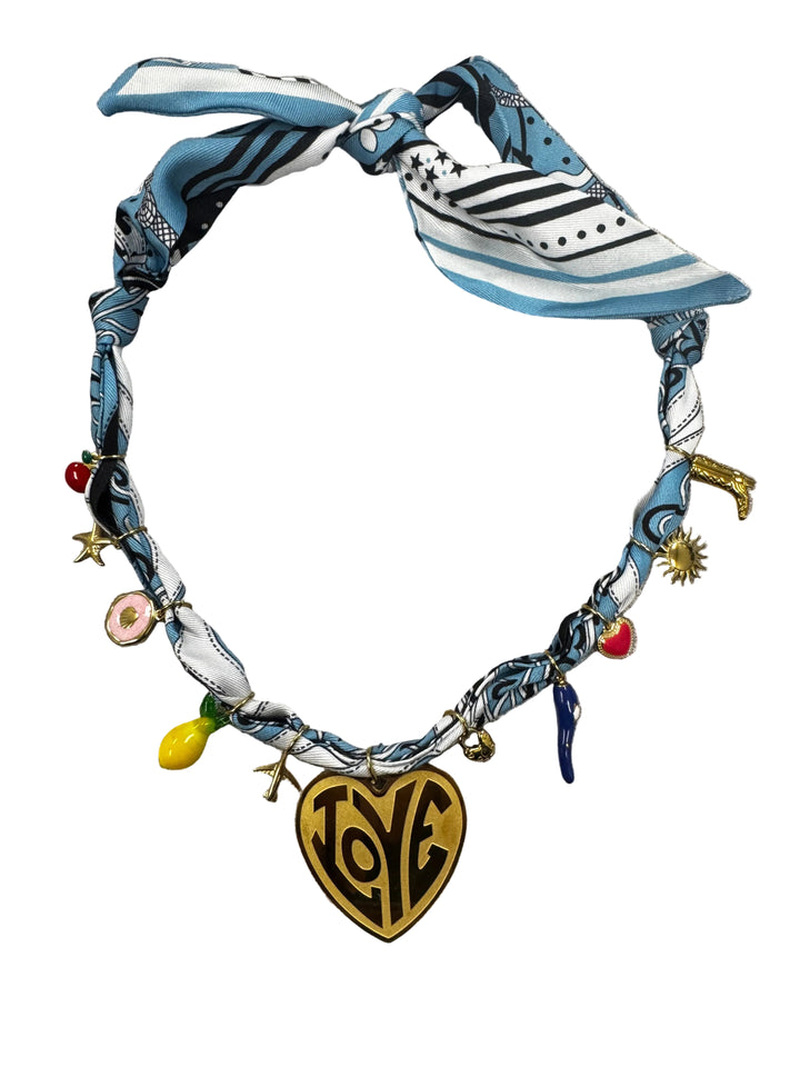 Coastal LOVE Charm Luxe Silk Scarf Necklace