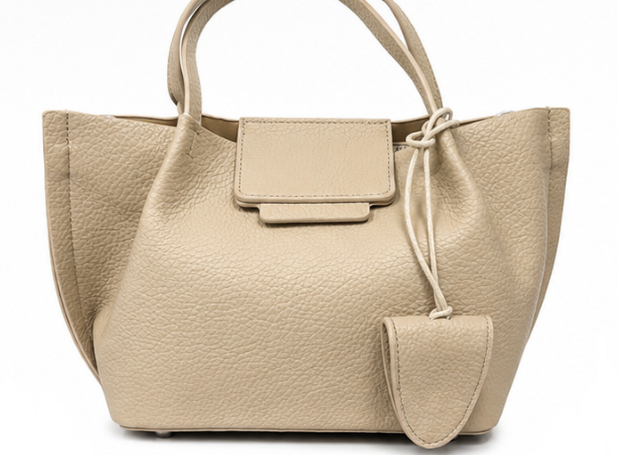 The Everyday Small Leather Handbag-Beige