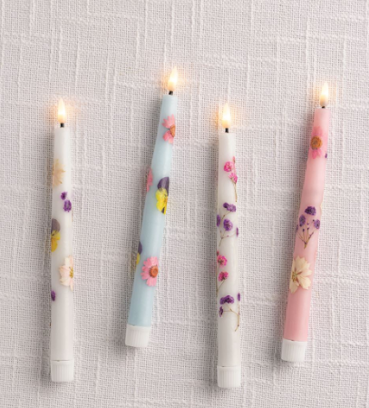 Flower Flameless Taper Candles