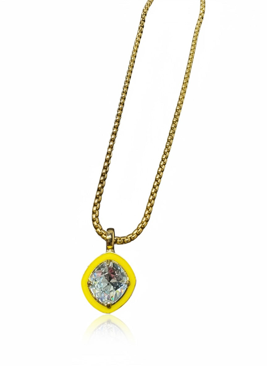 Tova Dakota Pendant Necklace Yellow & Aqua