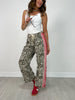 Leopard Sport Striped Wide Leg Pants