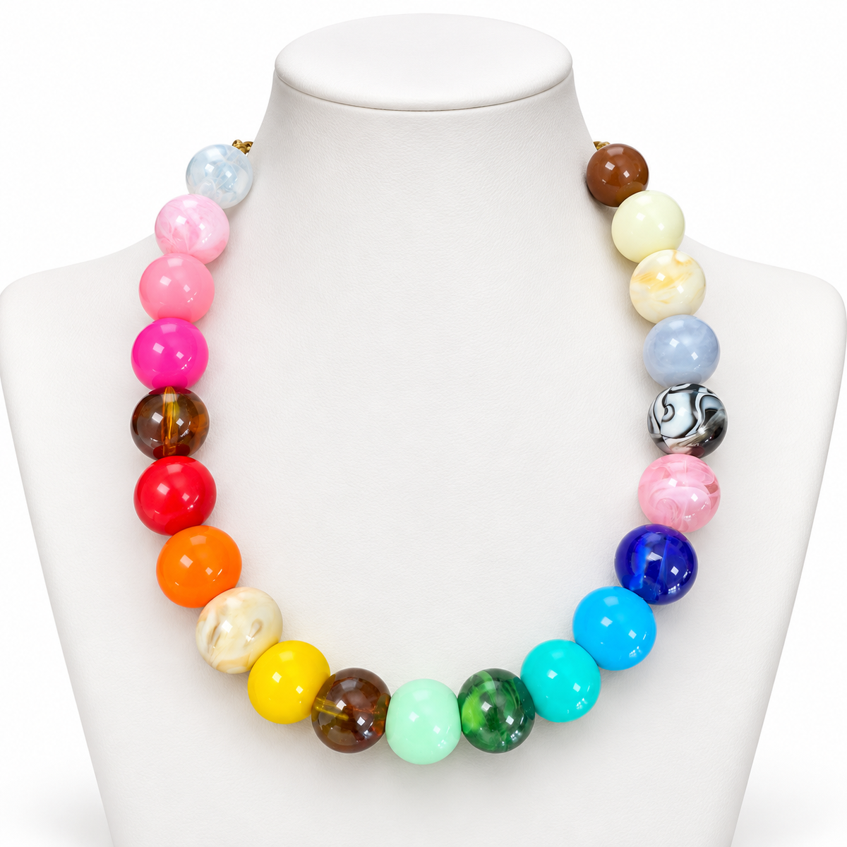 Pop Of Color Ball Necklace Rainbow Multi