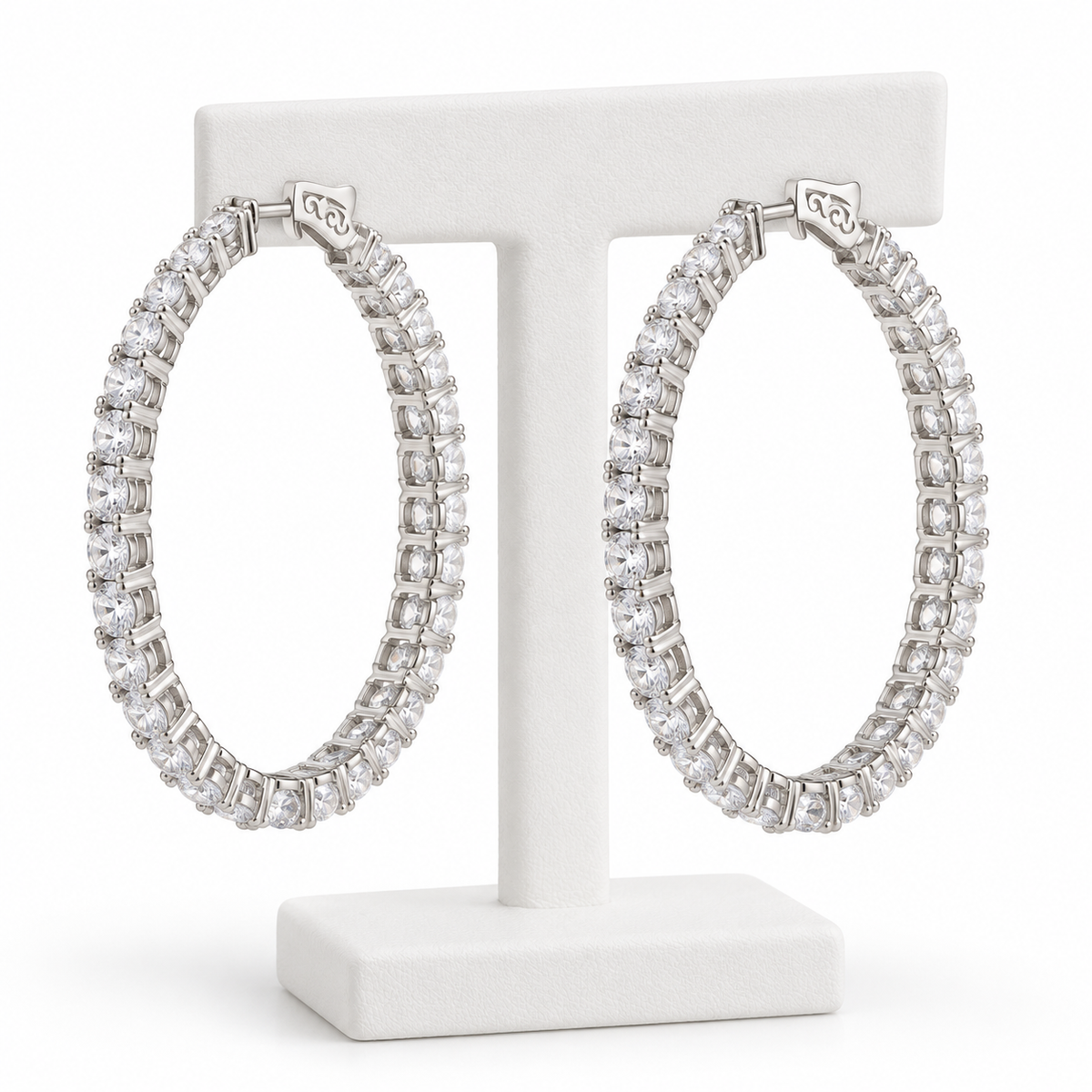 28.5x26mm Sterling Silver OVAL Inside Out Earring