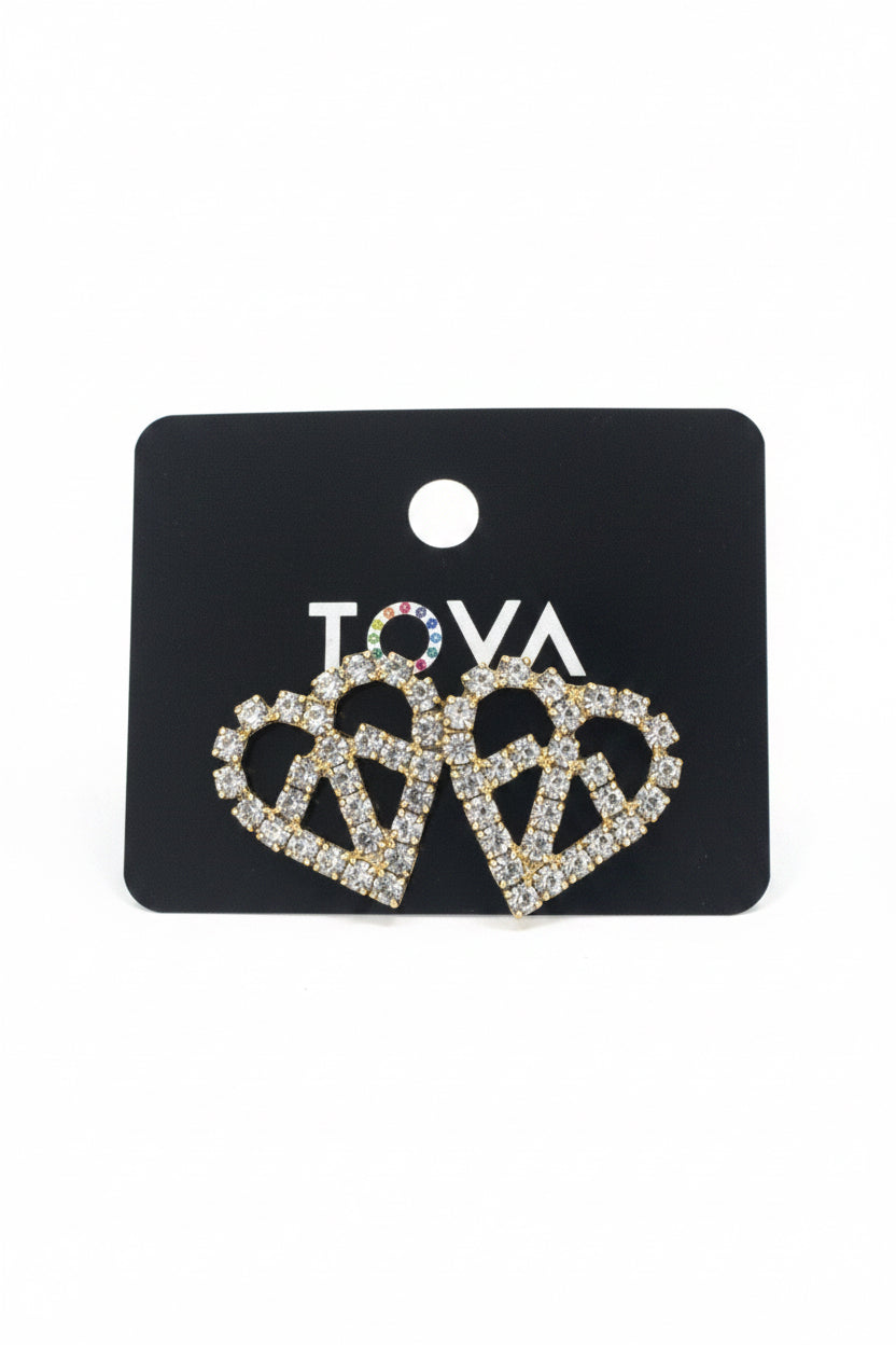 Peace & Love Stud In Antique Gold