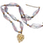 Silk Necklace Purple with Heart Charm