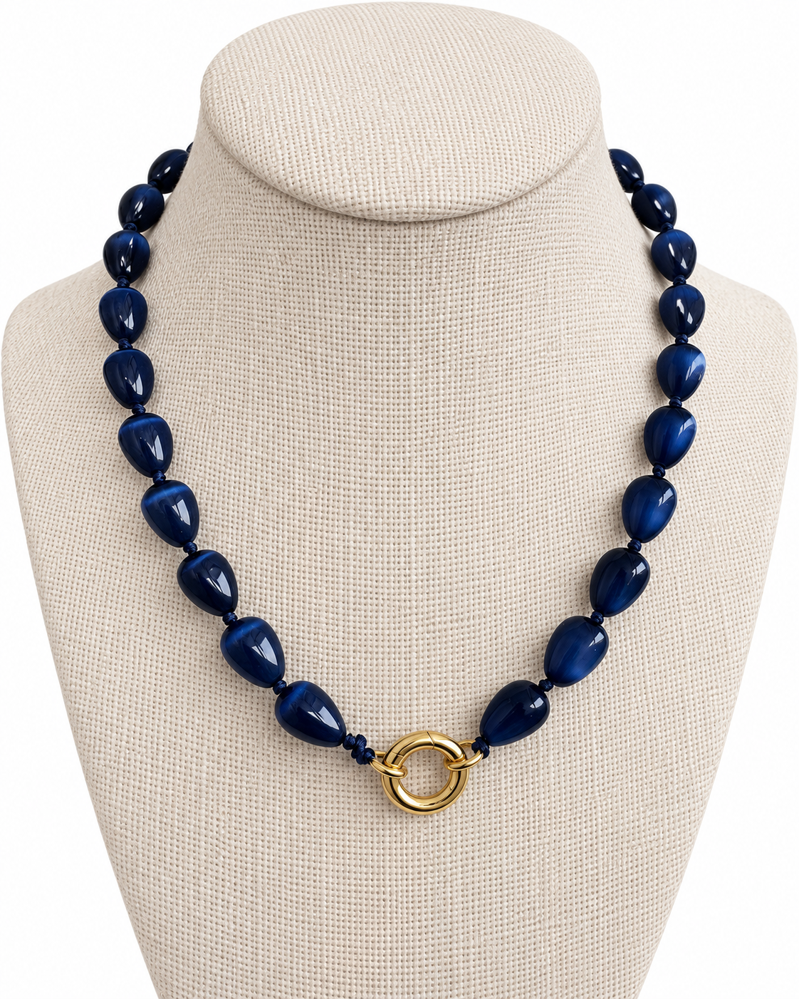 Navy Beads Necklace  Navy Size 18" length