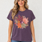 Fall Leaves On Washed Plum Graphic Tee