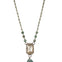 Crystal Beaded Stone Drop Pendant Necklace