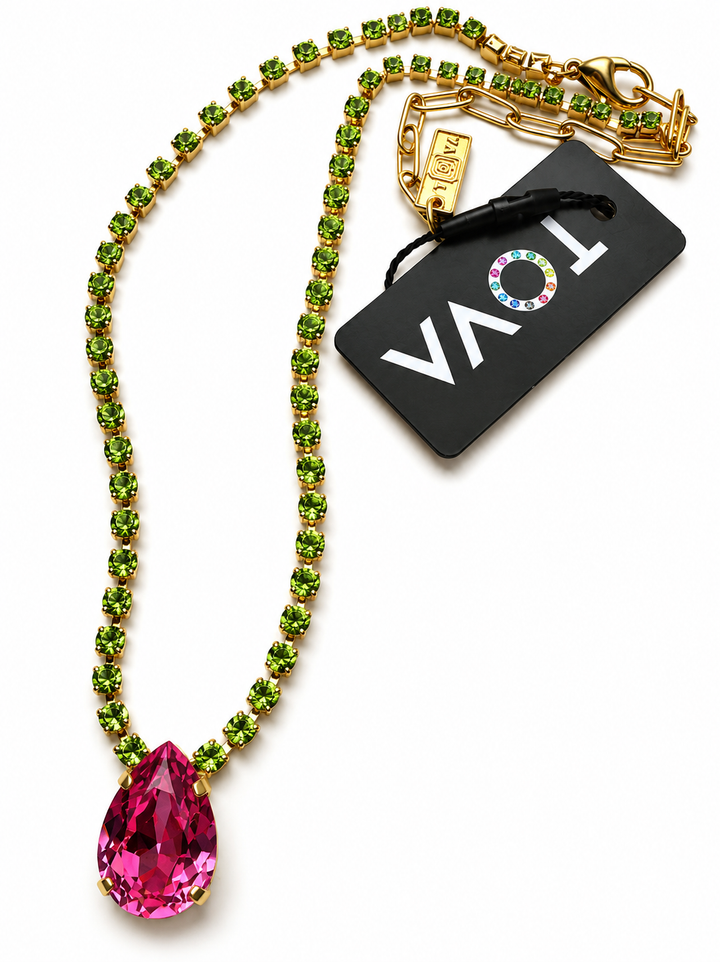 TOVA Milli Necklace In Rose/Peridot