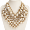 Pearl Cascade Crystal Bib Necklace