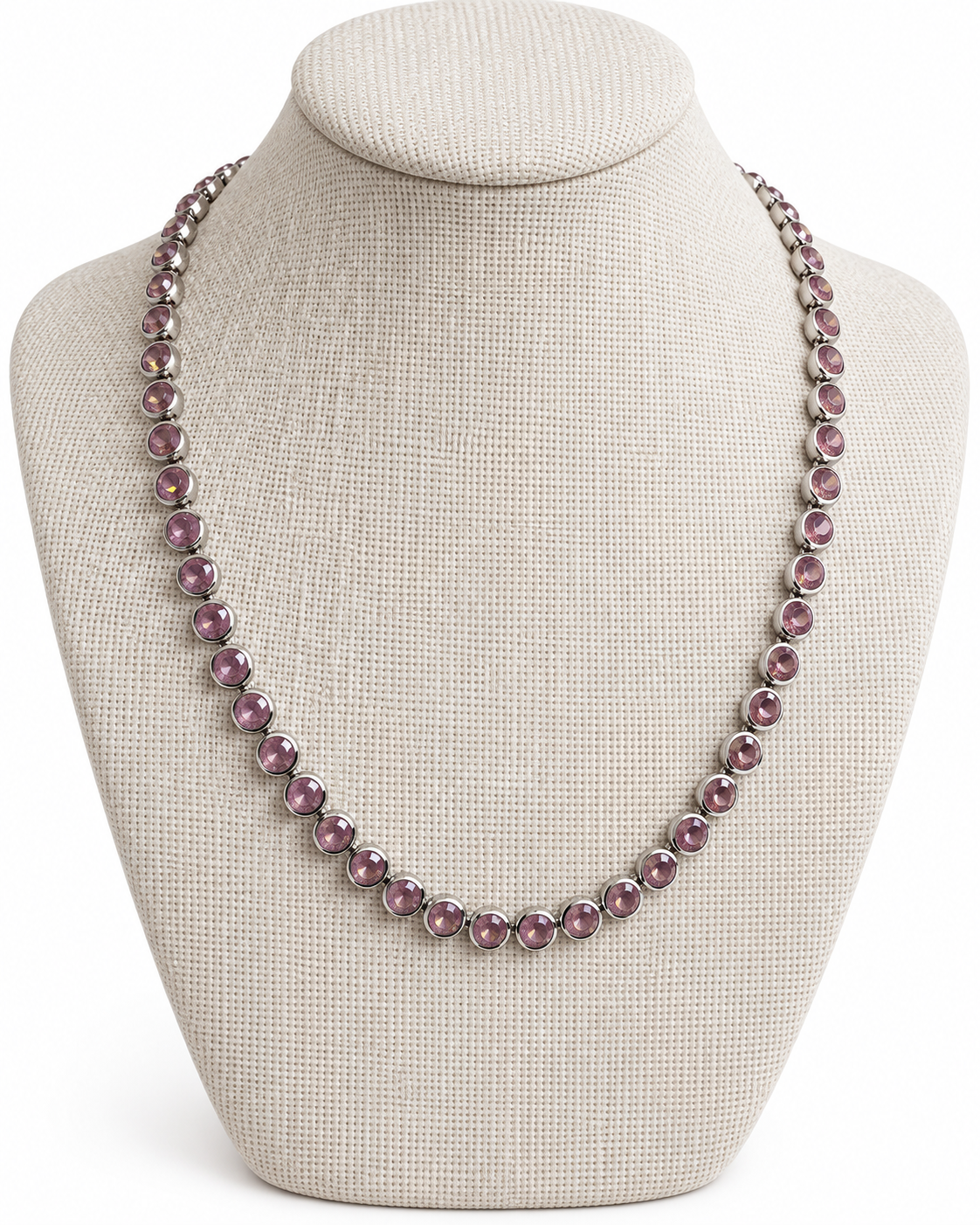 Alicia Light Pink Bezel Necklace