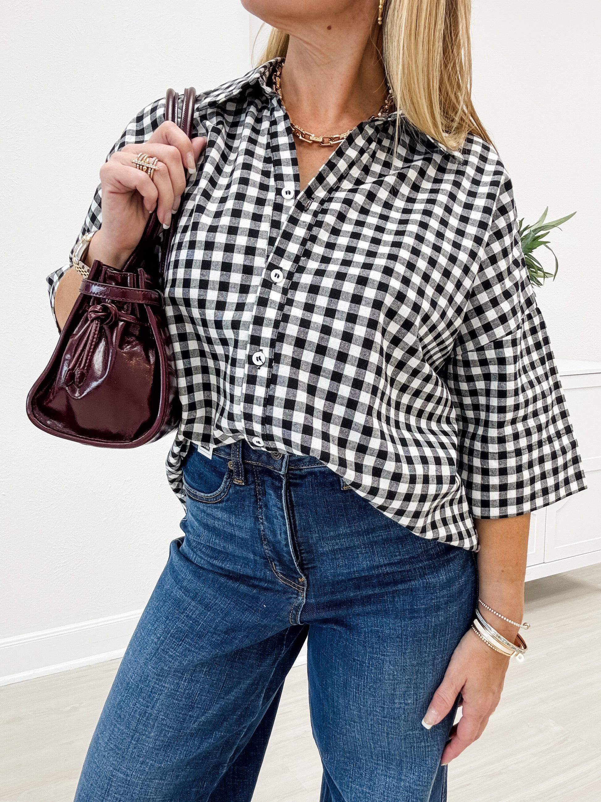 Charlotte Gingham Button Down Shirt