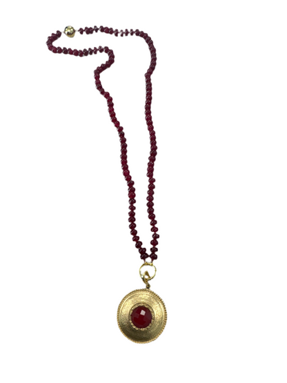 Semi-Precious Stone Necklace with Charm