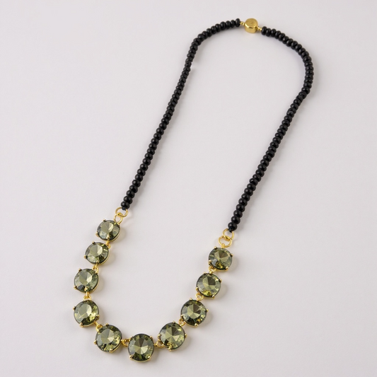 24" Black with Green Magnetic Necklace