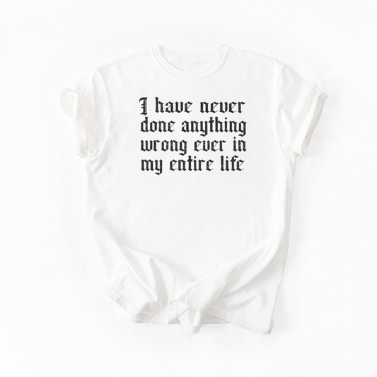 Never Done Anything Wrong Ever Graphic Tee DOORBUSTER