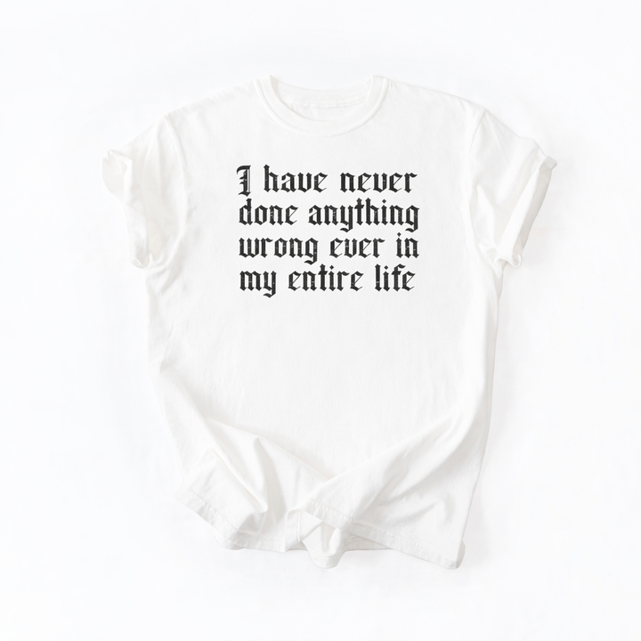 Never Done Anything Wrong Ever Graphic Tee DOORBUSTER