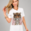 Glamorous Tiger V-Neck Graphic Tee