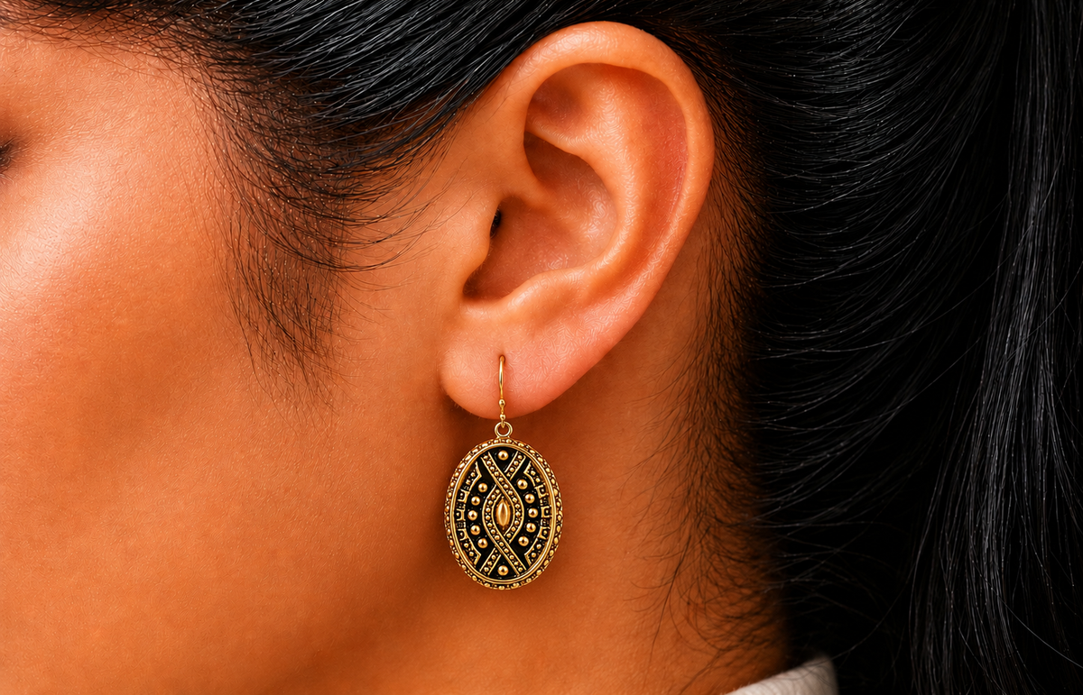 Gold Plated Vintage Reproduction Earrings