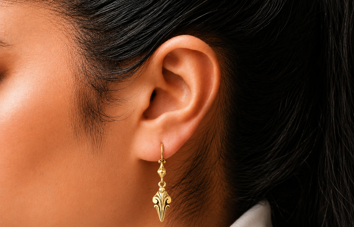 Vintage Reproduction Fleur de Lis Earrings