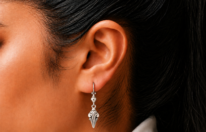 Vintage Reproduction Fleur de Lis Earrings