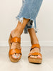 Corkys Obviously Double Strap Wedges in COGNAC