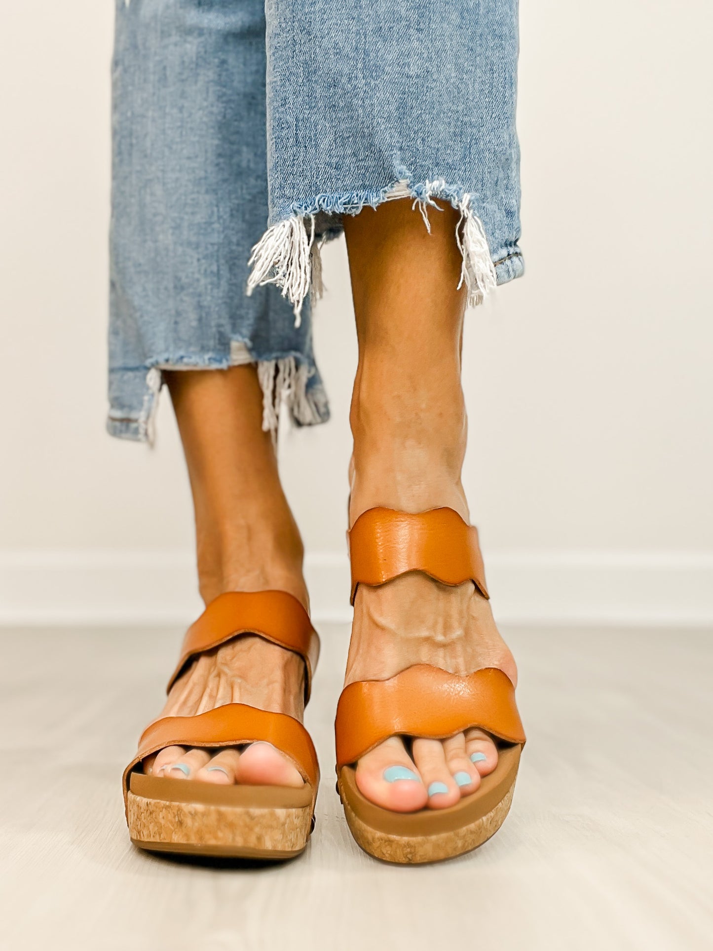 Corkys Obviously Double Strap Wedges in COGNAC