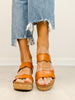 Corkys Obviously Double Strap Wedges in COGNAC