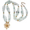 Silk Necklace Light Green with Heart Charm