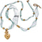 Silk Necklace Light Green with Heart Beaded Charm