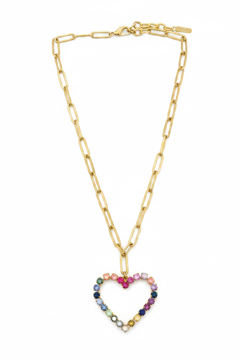 TOVA Pop Heart Necklace in Fairy Dust