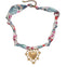 Silk Necklace Palm Floral with Heart Charm