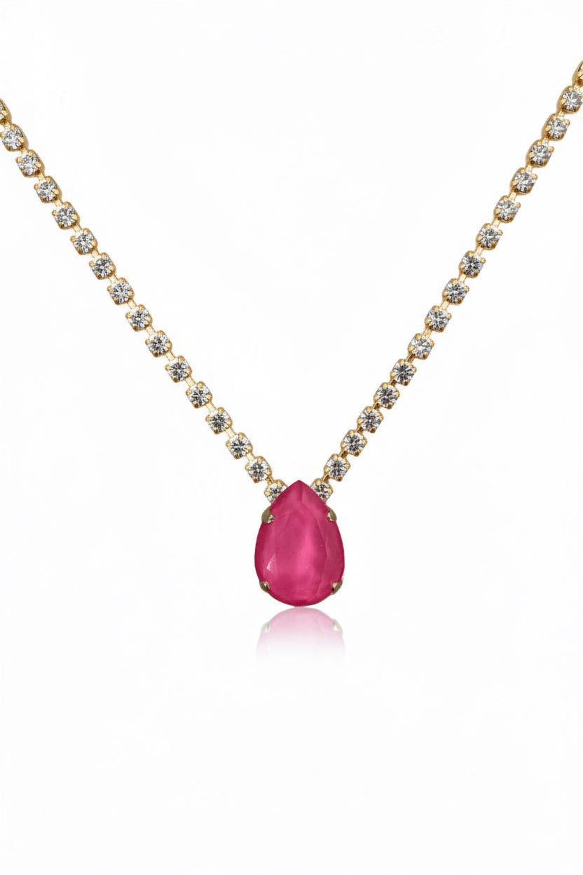 TOVA Milli Necklace Custom Clear/Ultra Fuchsia