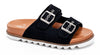 Corkys Dash Two Band Slide Sandals in Black Shimmer