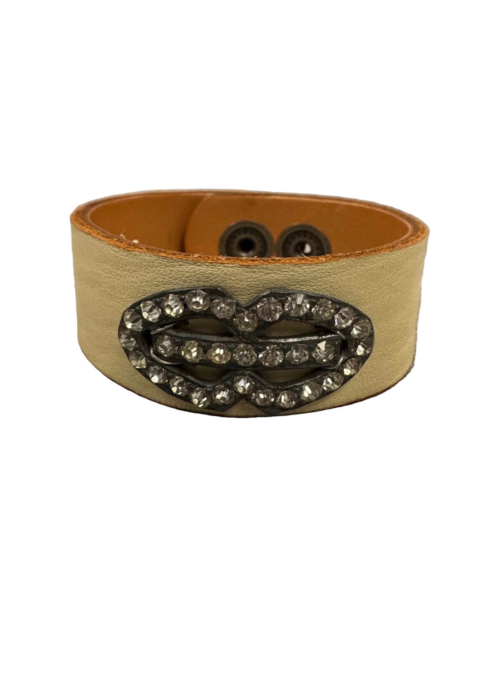 1800's Shoe Clip Leather Cuff Bracelet