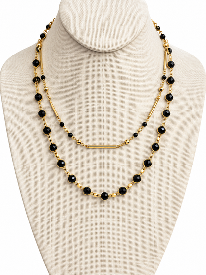 Black Onyx Layers Necklace