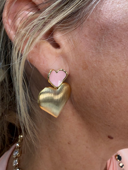 Two Sizes Two Small Heart Earrings