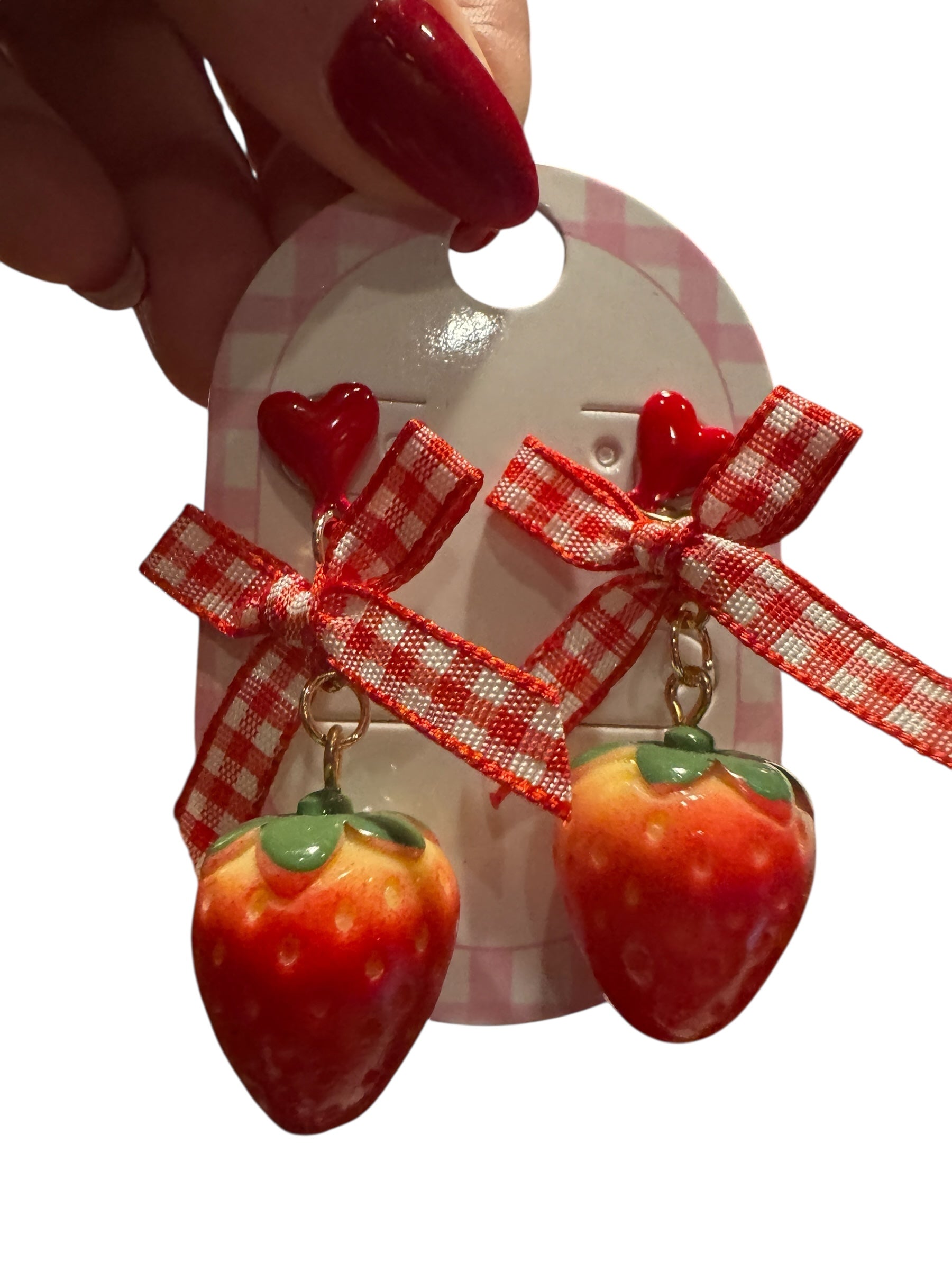 Strawberries and Bows Earring